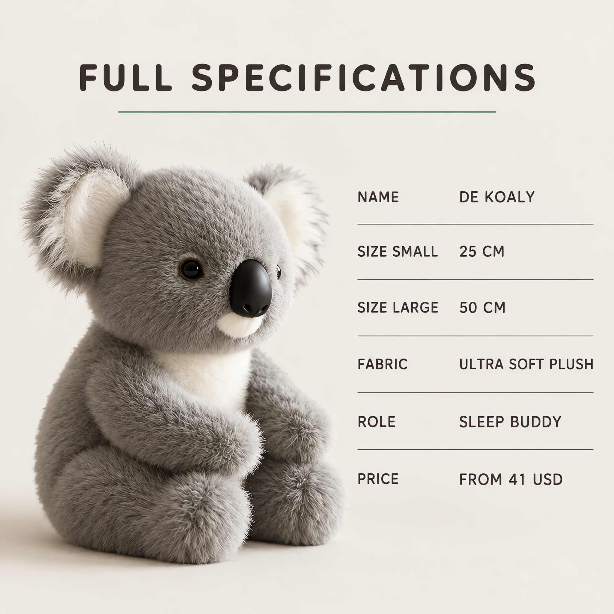 De Koaly - Ultra Soft Koala Plush Toy | The Perfect Sleeping Buddy