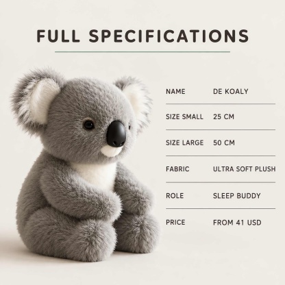 De Koaly - Ultra Soft Koala Plush Toy | The Perfect Sleeping Buddy