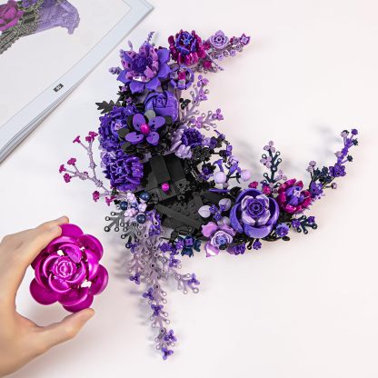 Moon Flower Building Set – 934pcs Botanical Wall Decor | DIY Floral Brick Kit Gift-wonderminiworld