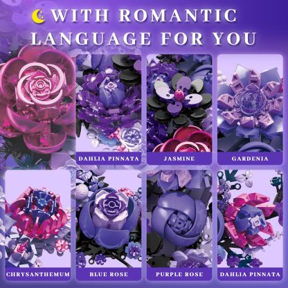 Moon Flower Building Set – 934pcs Botanical Wall Decor | DIY Floral Brick Kit Gift-wonderminiworld