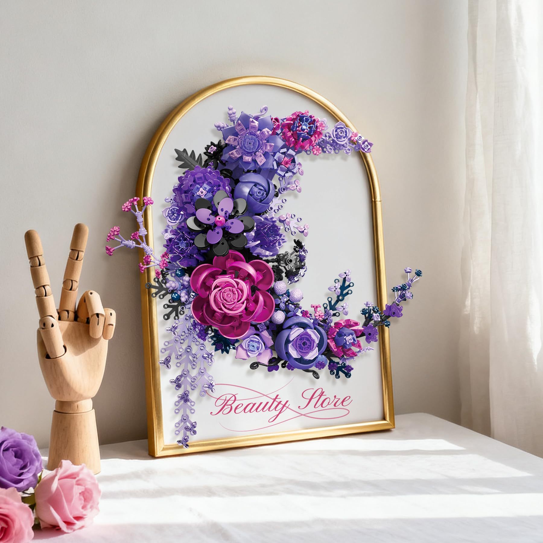 Moon Flower Building Set – 934pcs Botanical Wall Decor | DIY Floral Brick Kit Gift-wonderminiworld