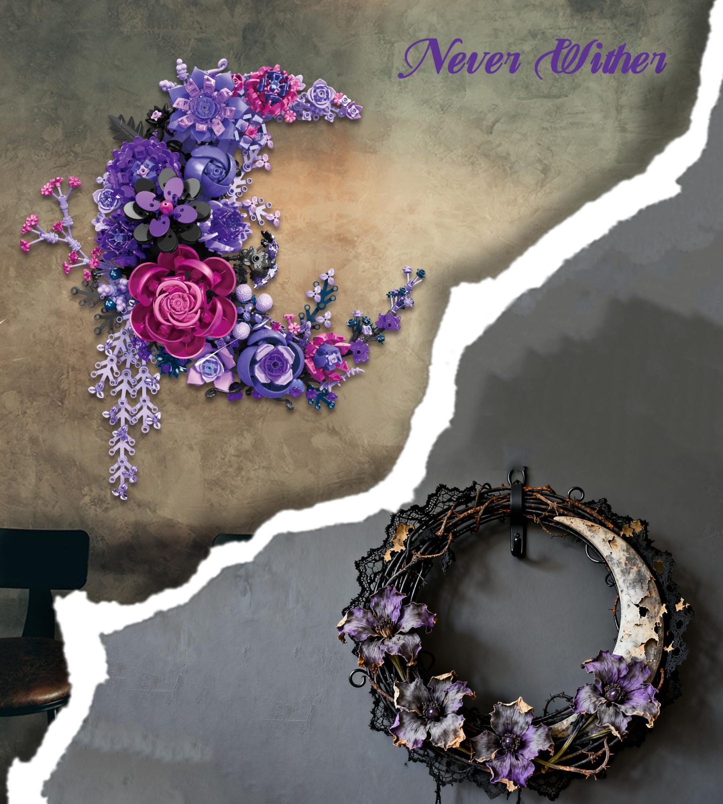 Moon Flower Building Set – 934pcs Botanical Wall Decor | DIY Floral Brick Kit Gift-wonderminiworld