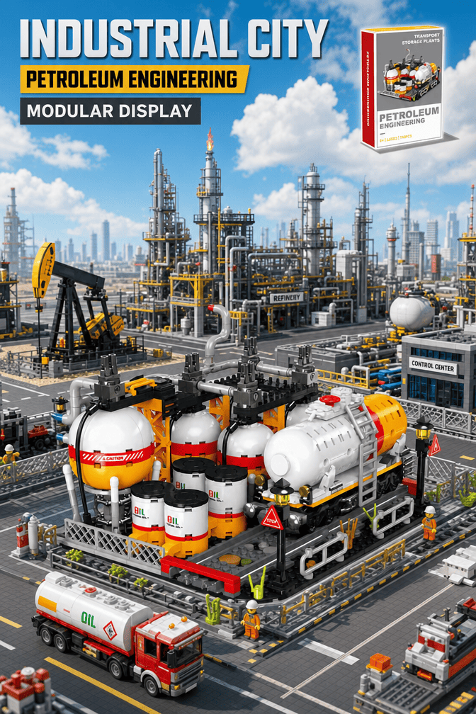 Oil & Gas Storage Station Building Set | 743-Piece City MOC