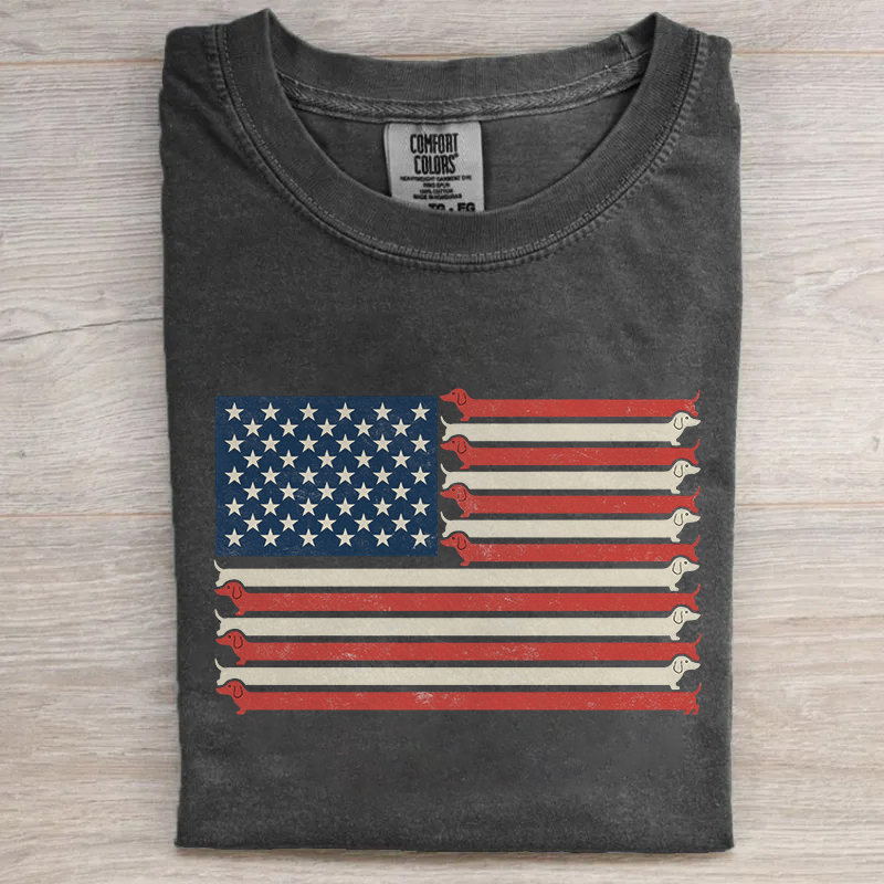 Dachshund American Flag T-shirt