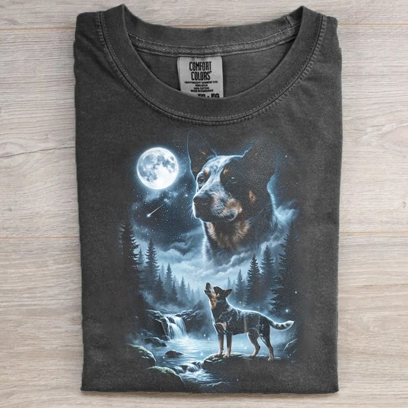 Blue Heeler Howling to the Moon T-shirt