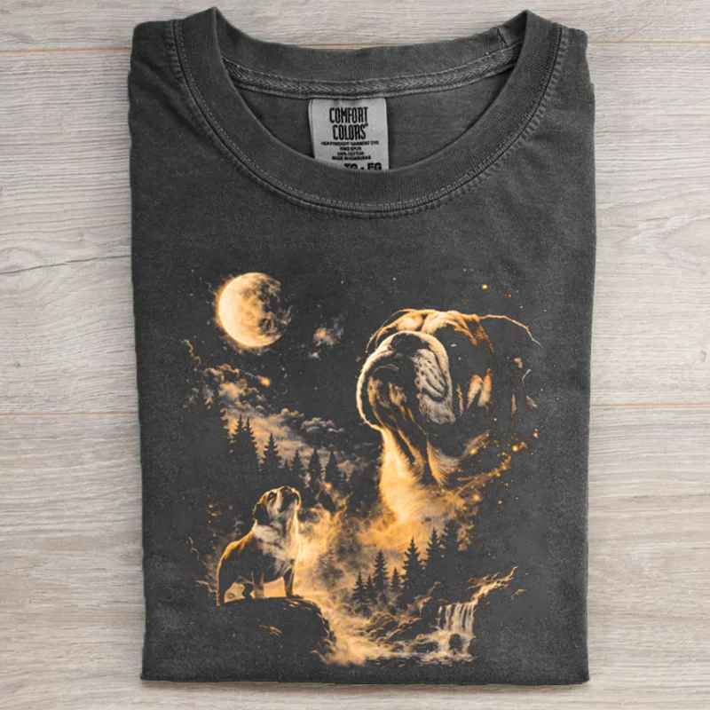 Bulldog Howling to The Moon T-shirt