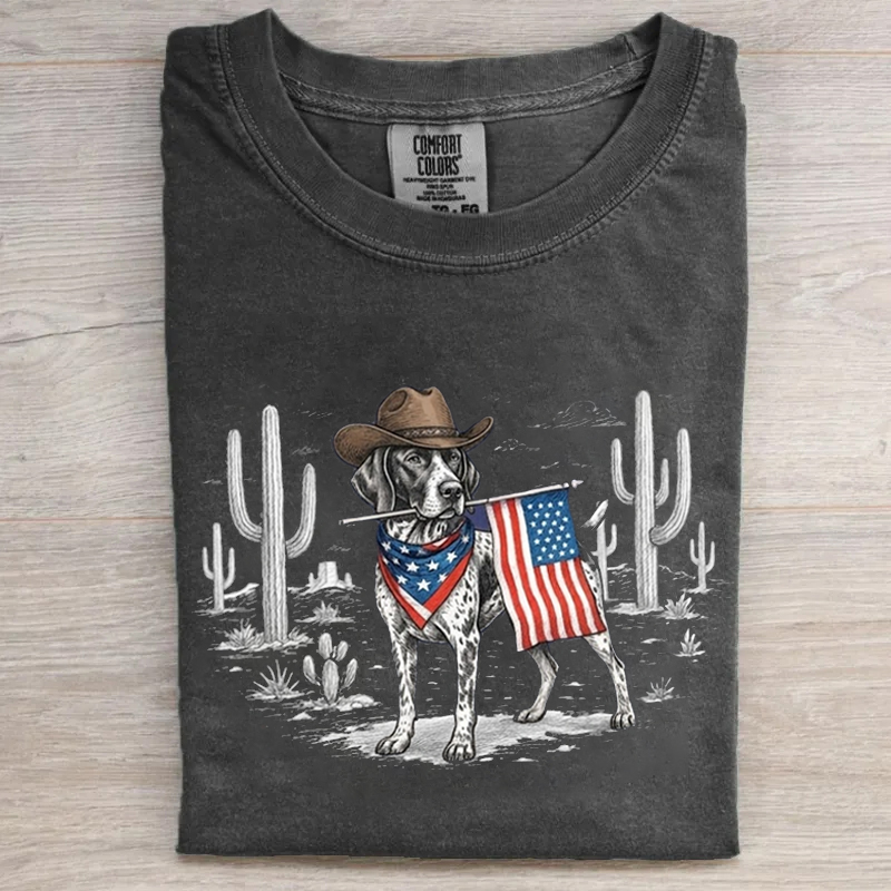 Patriotic Cowboy Dog T-shirt