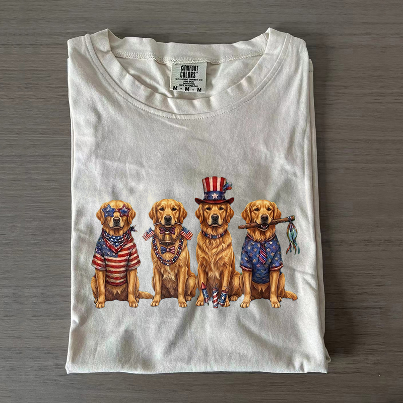 Four Golden Retriever Dogs T-shirt