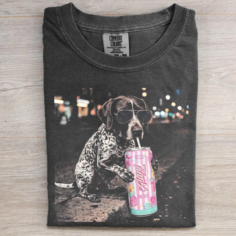 [Copy]French Bulldog Drinking T-shirt