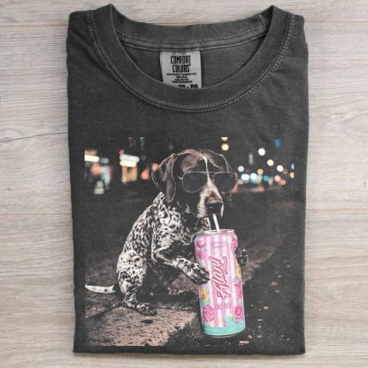 [Copy]French Bulldog Drinking T-shirt