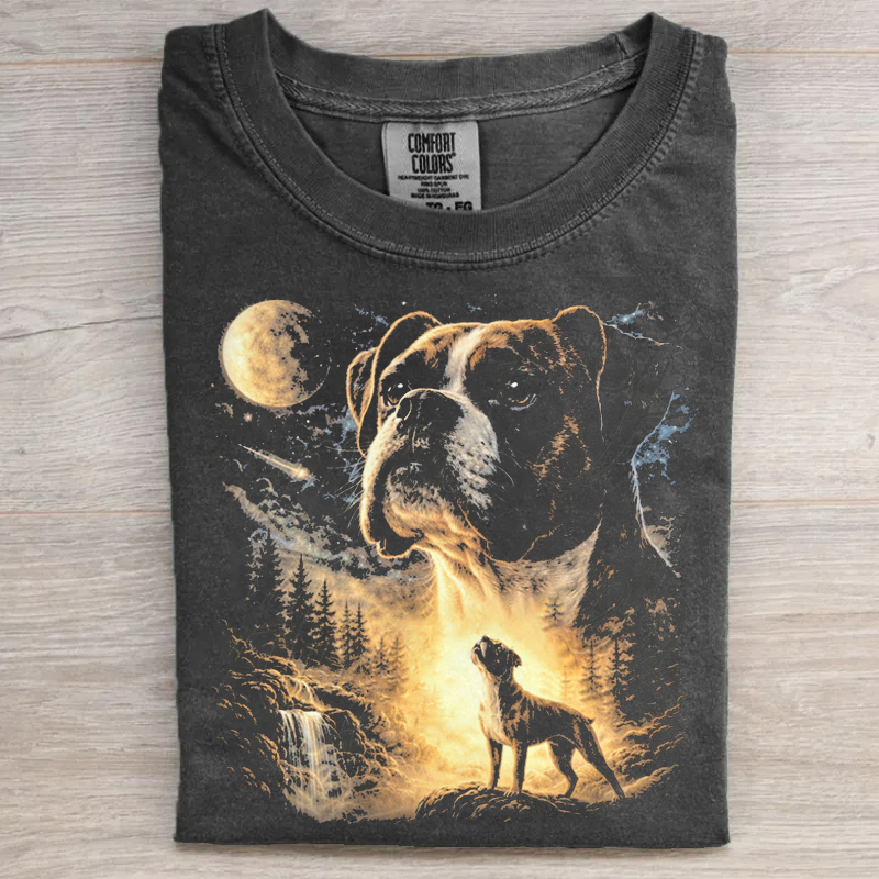 Boxer Dog Howling To The Moon T-shirt