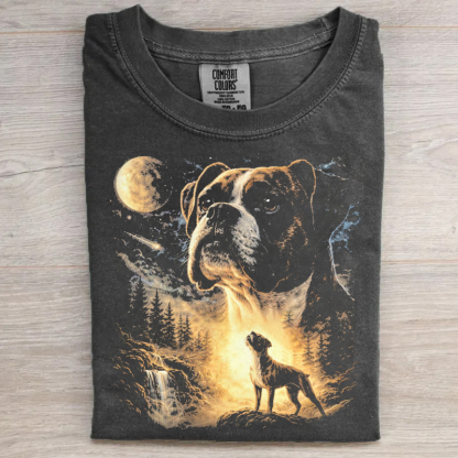 Boxer Dog Howling To The Moon T-shirt