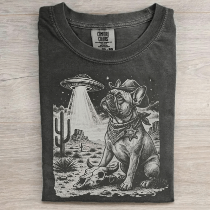 Grunge Style French Bulldog UFO T-shirt