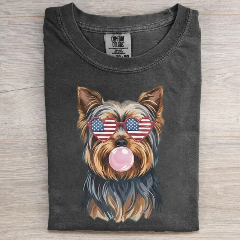 Patriotic Yorkie T-shirt