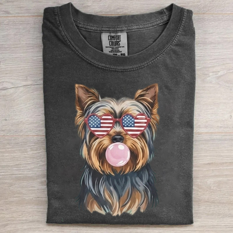 Patriotic Yorkie T-shirt