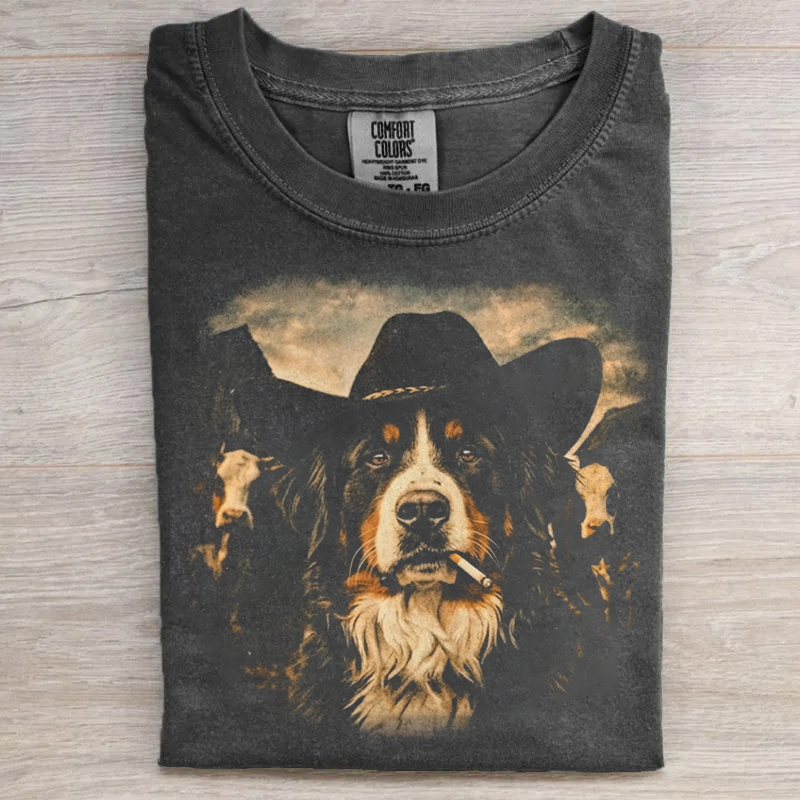 Bernese Mountain Dog Western Graphic T-shirt
