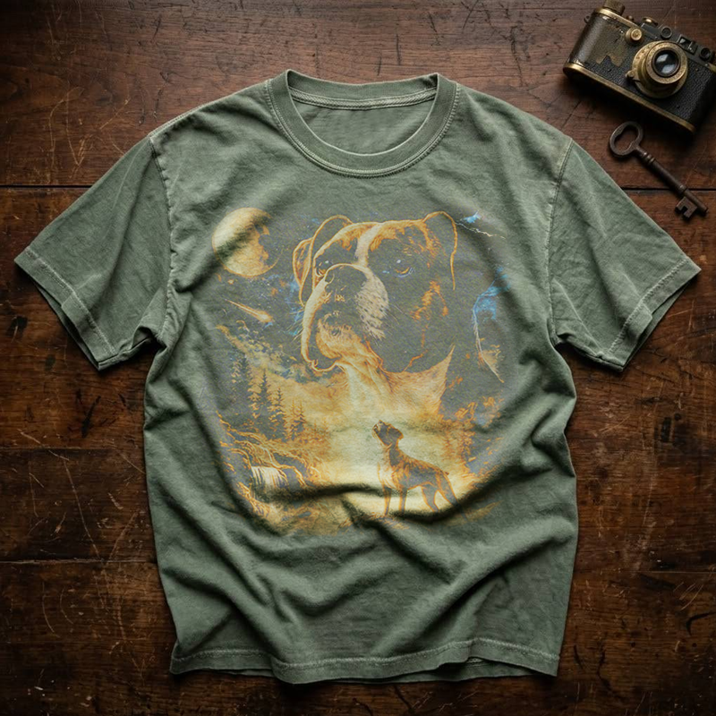 Boxer Dog Howling To The Moon T-shirt