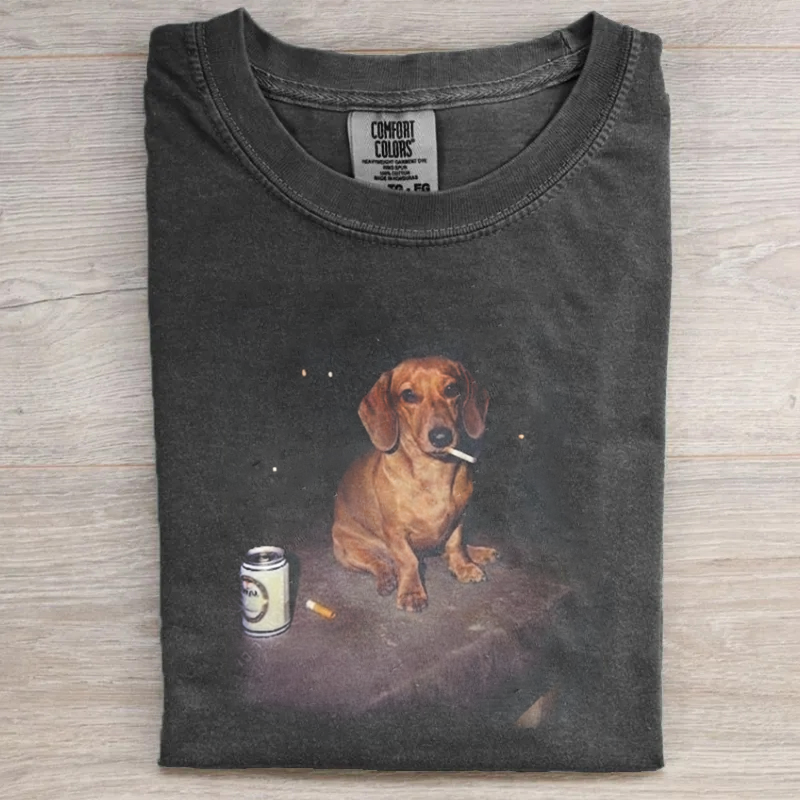 Funny Dachshund Smoking Meme T-shirt
