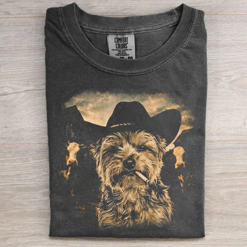 Yorkie Western Graphic T-shirt