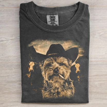 Yorkie Western Graphic T-shirt