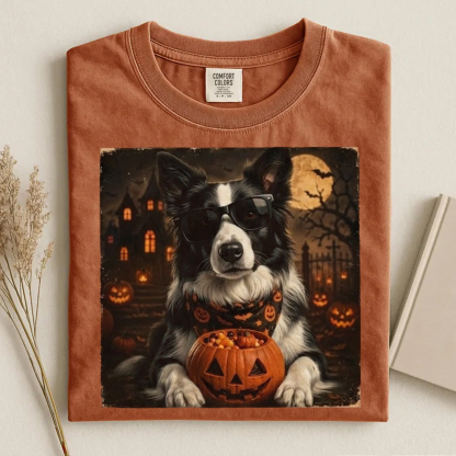 Cool Border Collie Halloween T-shirt