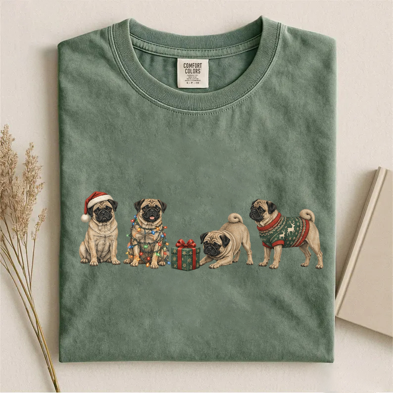 Pug Christmas T-shirt