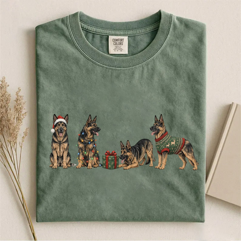 Christmas German Shepherds T-shirt
