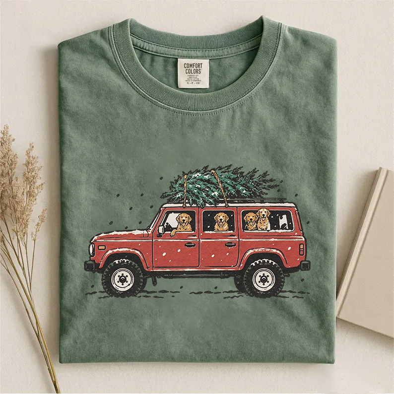 Funny Dog Christmas Tree T-shirt