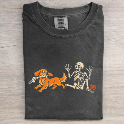 Funny Spooky Halloween Golden Retriever Dog T-shirt