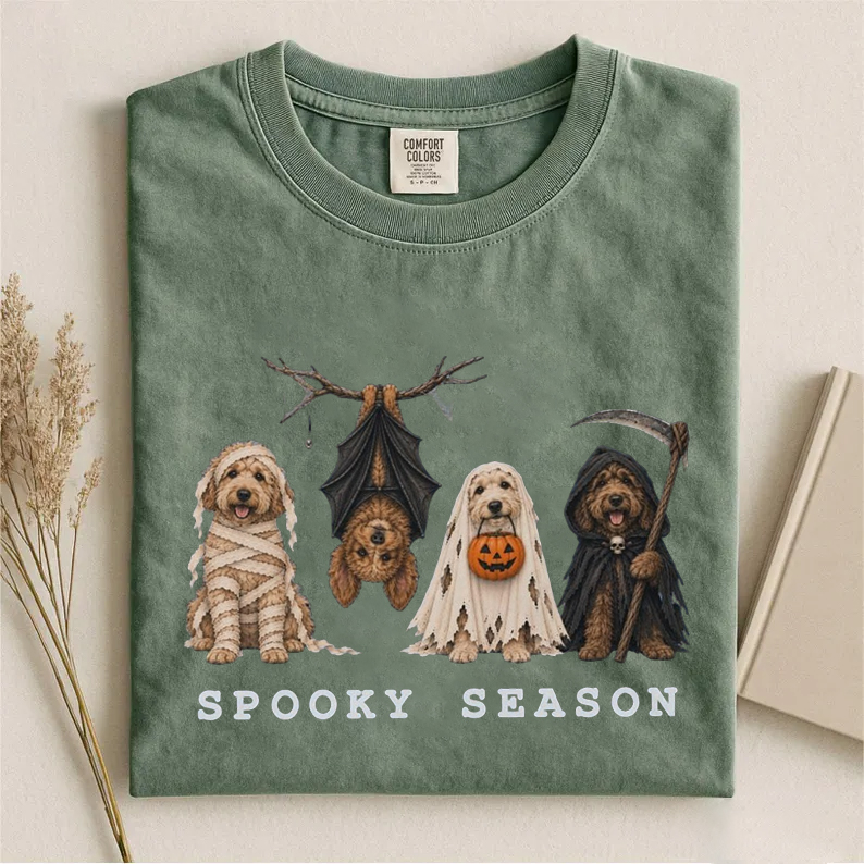Spooky Season Halloween Goldendoodle Dog T-shirt