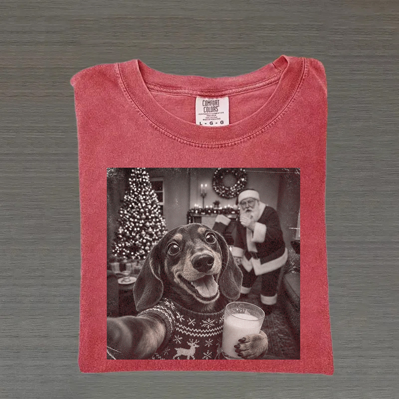 Christmas Dachshund With Santa T-shirt