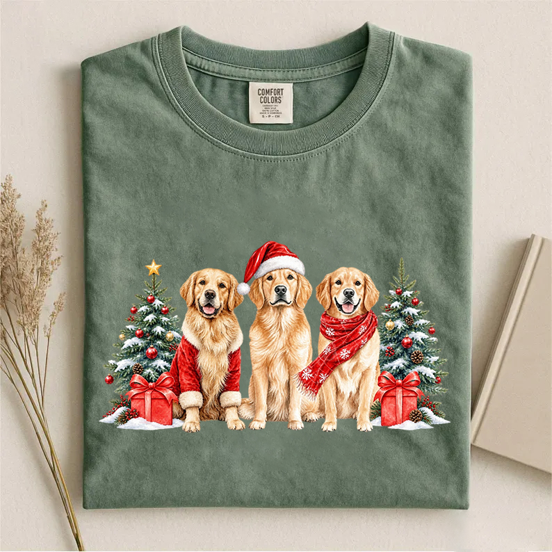 Golden Retriever Christmas T-shirt