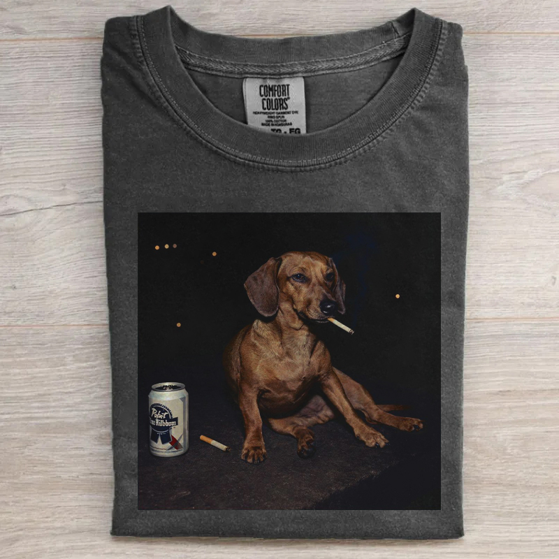 Dachshund Funny Smoking Dog Meme T-shirt