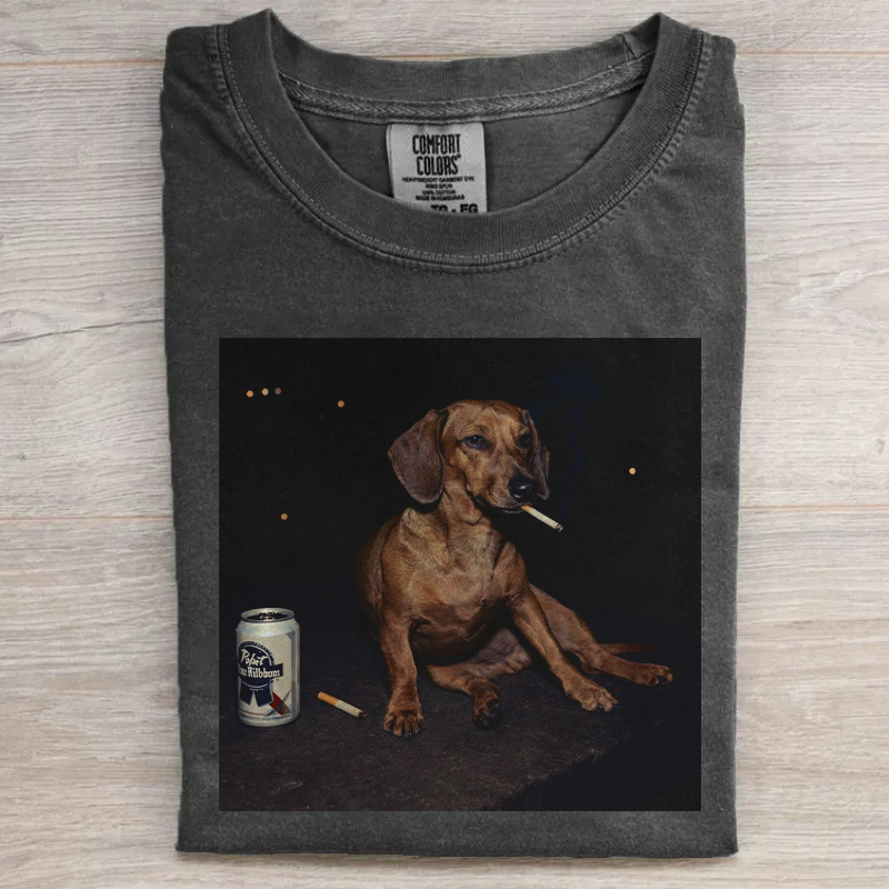 Dachshund Funny Smoking Dog Meme T-shirt