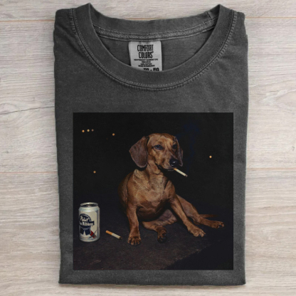 Dachshund Funny Smoking Dog Meme T-shirt
