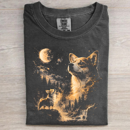 Corgi Howling to The Moon T-shirt