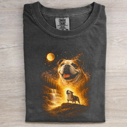 Bulldog Howling to The Moon T-shirt