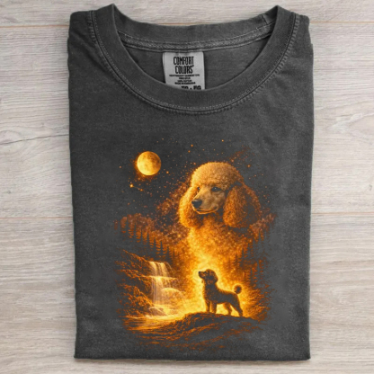 Poodle Howling to The Moon T-shirt