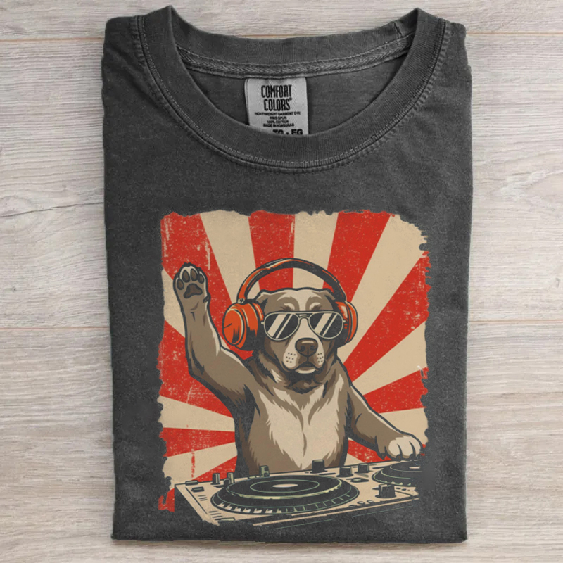 Funny DJ Dog T-shirt