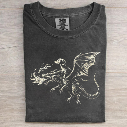 Dachshund On Dragon Graphic T-shirt