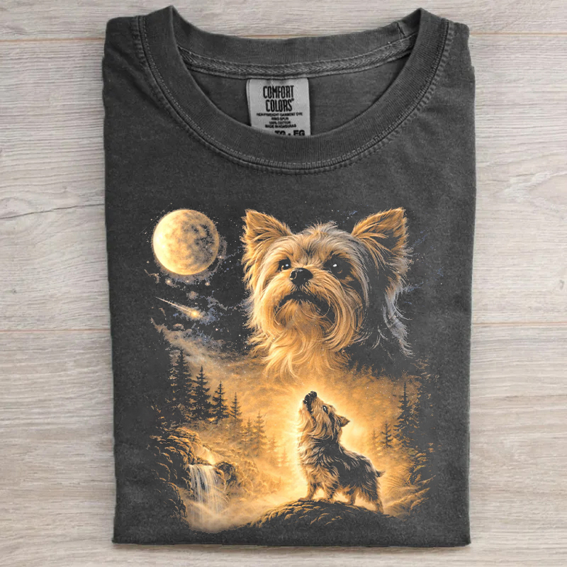 Yorkie Howling to The Moon T-shirt
