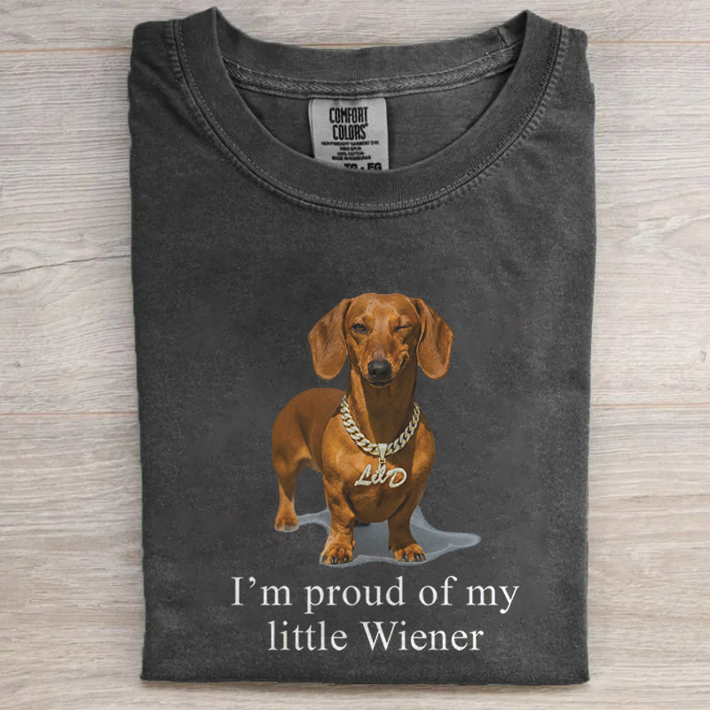 I'm Proud of My Little Wiener Funny Dachshund Dog T-shirt