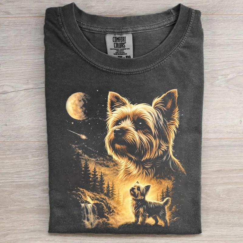 Yorkie Howling To The Moon T-shirt