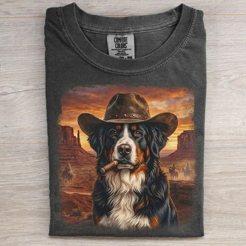 Bernese Mountain Cowboy Graphic T-shirt