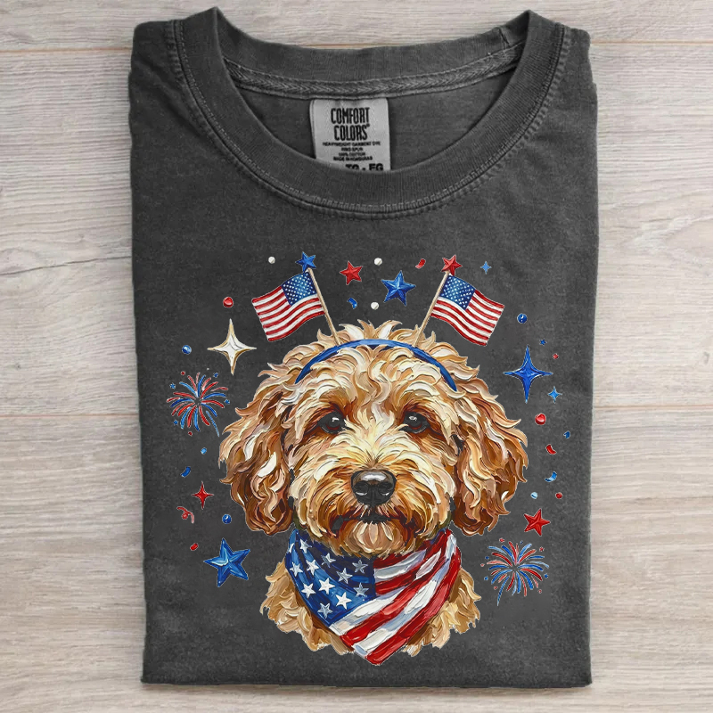 USA Goldendoodle Dog 4th of July T-shirt