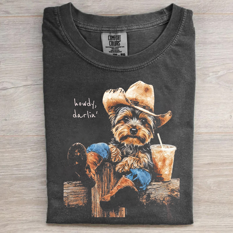 Howdy Darlin’ Cowboy Yorkie T-shirt