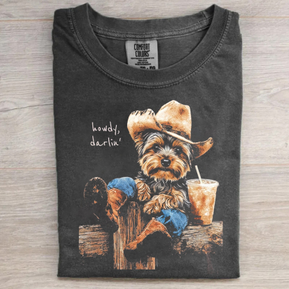 Howdy Darlin’ Cowboy Yorkie T-shirt