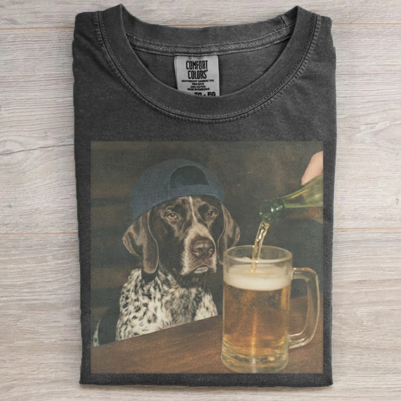 German Shorthair Pointer Drinking Beer T-shirt