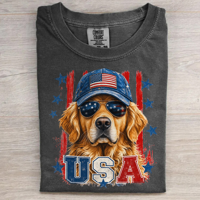 Patriotic Golden Retriever T-shirt