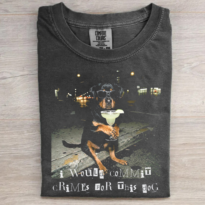 Rottweiler Drinking Margarita T-shirt